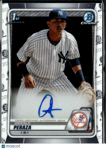 Oswald Peraza 2020 Bowman Chrome Auto New York Yankees