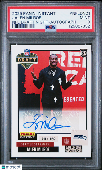 2025 Panini Instant NFL Draft Night Jalen Milroe #NFLDN21 Autograph PSA 9