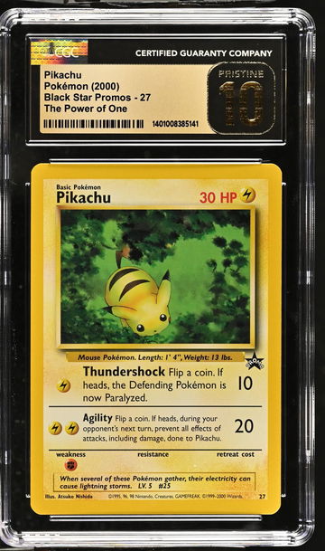 2000 Pokémon Wizards Black Star Promo Pikachu #27 CGC Pristine 10
