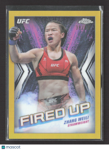 2024 Topps Chrome UFC Fired Up Zhang Weili #FDP-5 Gold Refractor /60