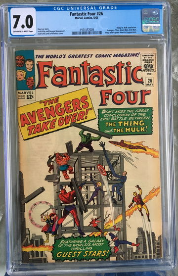 Fantastic Four #26 (1964) CGC 7.0 -- O/w to white pages; Conc. 1st Thing v. Hulk