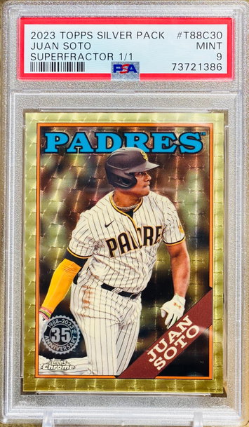 Juan Soto Superfractor 1/1 Padres 1988 Throwback Silver Pack 35th Anniversary 