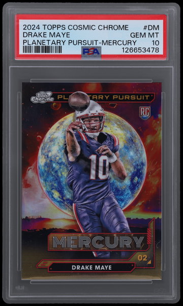 2024 Topps Cosmic Chrome Drake Maye Planetary Pursuit Mercury PSA 10 RC