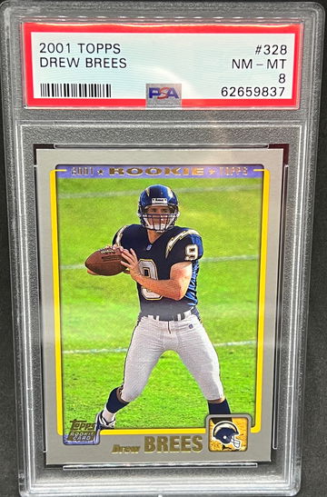 2001 Topps Drew Brees Rookie PSA 8