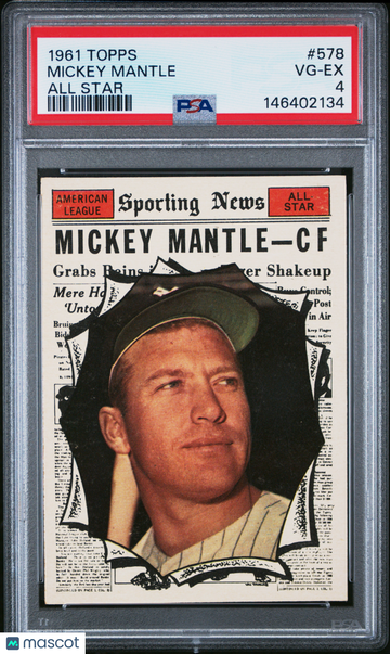 1961 Topps Mickey Mantle #578 All Star PSA 4