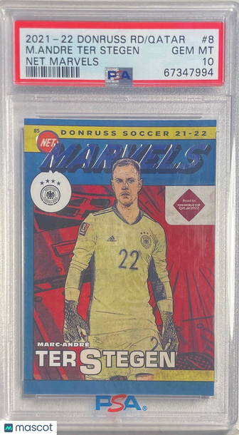 2021 Panini Donruss Road To Qatar Net Marvels M. Andre Ter Stegen #8 PSA 8