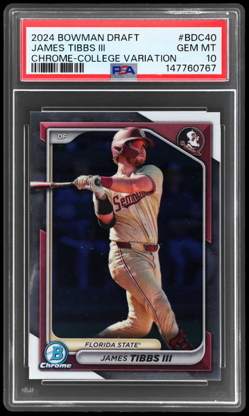 2024 Bowman Draft James Tibbs Iii Chrome College Variation PSA 10