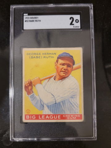 1933 Goudey Babe Ruth 53 SGC 2