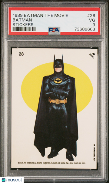 1989 Topps Batman Movie Stickers Batman #28 PSA 3