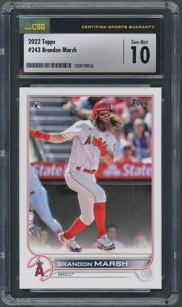 2022 Topps Series 1 Brandon Marsh RC #243 CSG Gem Mint 10 - Los Angeles Angels