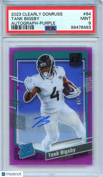 2023 Panini Clearly Donruss Tank Bigsby #175 Clear Rookie PSA 9