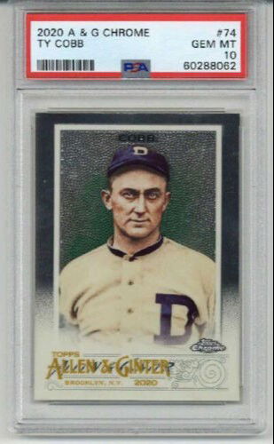 2020 TOPPS ALLEN & GINTER CHROME #74 TY COBB CARD TIGERS PSA 10 LOW POP
