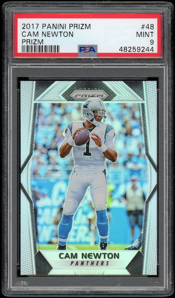 2017 Prrizm #48 Cam Newton Silver Prizm PSA 9 
