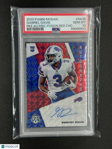 2020 Mosaic Gabriel Davis Rookie Autographs Fusion Red CHC PSA 10