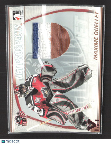 2004 In The Game Heroes and Prospects Net Prospects Maxime Ouellet #NP-30 Gold Version Game-used Jersey Patch