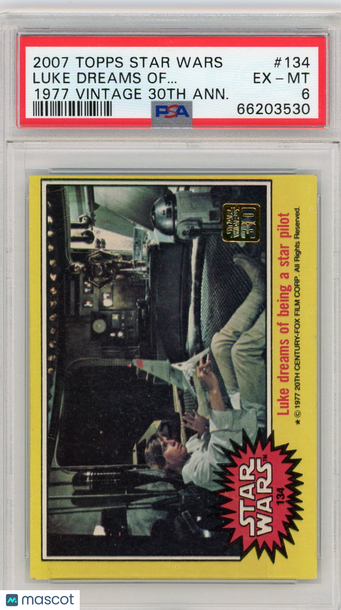 2007 Topps Star Wars 1977 Vintage 30th Anniversary Stamped Card Luke Dreams Of.. . #134 PSA 6