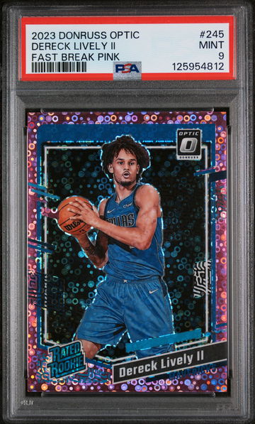 2023 Donruss Optic Fast Break Pink Dereck Lively II #245 /25 PSA 9