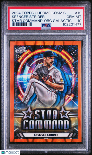 2024 Topps Chrome Cosmic Star Command Spencer Strider #19 Org Galactic /25 PSA 10