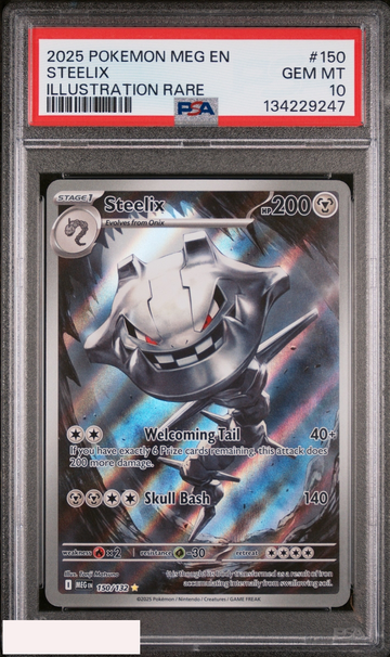 2025 POKEMON MEGA EVOLUTION STEELIX #150 ILLUSTRATION RARE PSA 10
