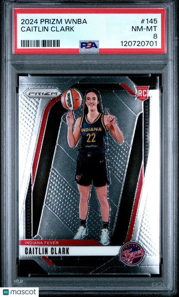 2024 Panini Prizm WNBA Caitlin Clark #145 Rookie PSA 8