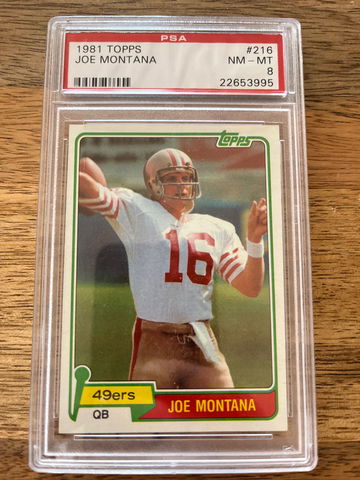 1981 Topps Joe Montana rookie PSA 8