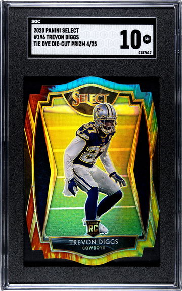 Trevon Diggs RC 2020 Select #196 Tie Dye Die Cut /25 SGC 10 💎 RARE POP 2