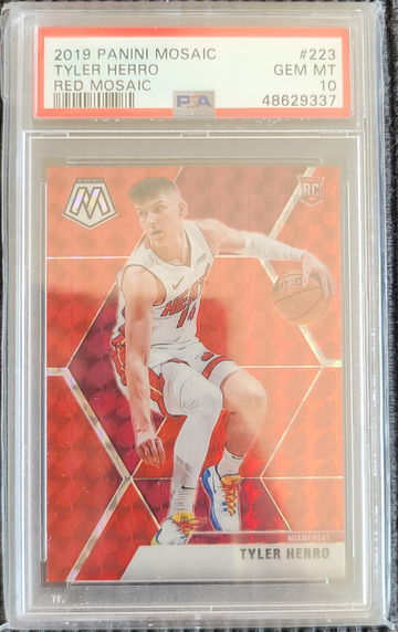 2019 Panini Mosaic #223 Tyler Herro Rookie Red Mosaic PSA 10 Gem Mint