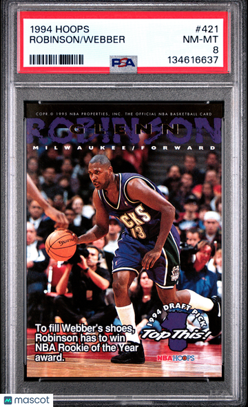 1994 Hoops Robinson Webber #421 PSA 8