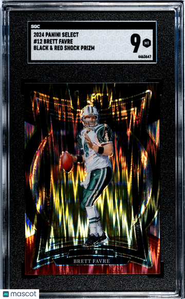 2024 Panini Select Brett Favre #12 Black & Red Shock Prizm SGC 9