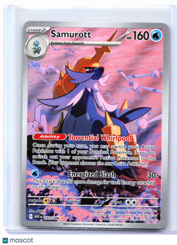 White Flare Samurott Holo Illustration Rare #107/086 English Pokemon Card