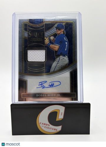 2023 Panini Select Swatches Signatures Bobby Witt Jr. #SSS-BWJ Jersey Patch Memorabilia