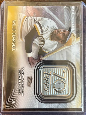2021 Topps Update Willie Stargell 70th Anniversary Commemorative Patch Relic