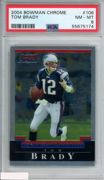2004 BOWMAN CHROME TOM BRADY #106 NEW ENGLAND PATRIOTS PSA 8 NM-MT