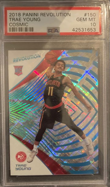 2018-19 Trae Young Rookie RC Cosmic #/100 Panini Revolution #150 Low Pop PSA 10