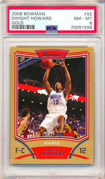 2008 Bowman Gold #92 Dwight Howard PSA8 15/50 POP 1!
