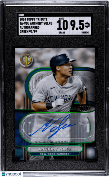 2024 Topps Tribute Anthony Volpe #TA-VOL Autograph Green SGC 9.5 Auto 10