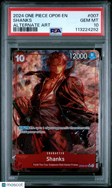 2024 One Piece Op06-Wings Of The Captain Shanks Alternate Art PSA 10 #007