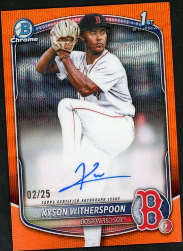 2025 Bowman Chrome Draft Kyson Witherspoon 1st Orange Wave Auto /25