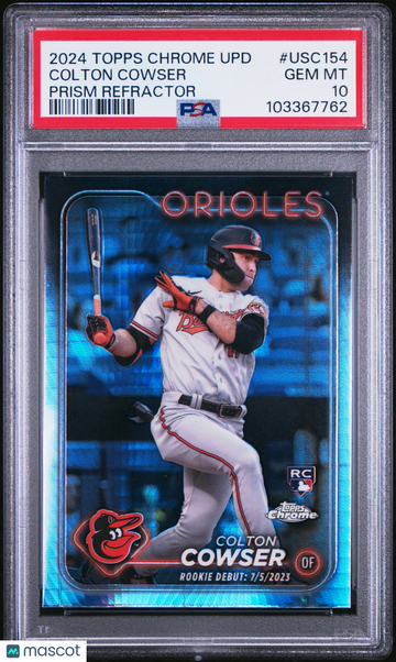 2024 Topps Chrome Update Colton Cowser #USC154 Prism Refractor PSA 10