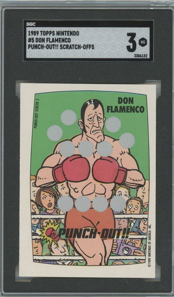 1989 Topps Nintendo Don Flamenco Punch-Out!! Scratch-Off #5 SGC 3
