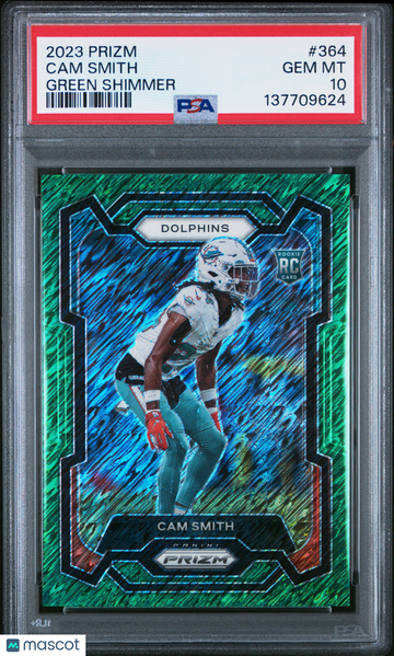 2023 Panini Prizm Cam Smith #364 Green Shimmer PSA 10