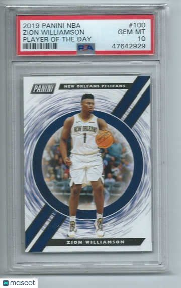2019 Panini NBA Player Of The Day Zion Williamson #100 PSA 10