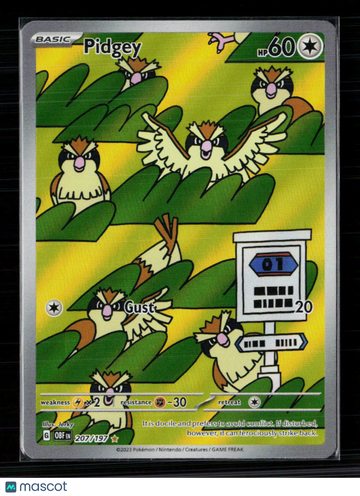2023 Obsidian Flames Pidgey Holo Secret Rare #207/197