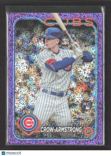 2024 Topps Chrome Pete Crow-Armstrong #16 Purple Speckle Refractor RC