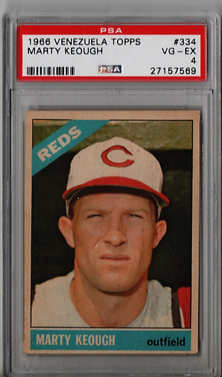 1966 Topps Venezuelan Marty Keough #334 PSA 4 P1265
