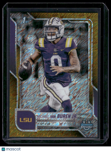 2025 Bowman Chrome University Michael Van Buren Jr. #53 Gold RayWave Refractor /50 1st Bowman