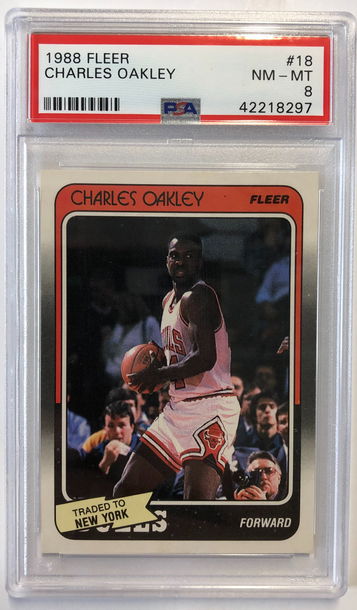1988 Fleer Charles Oakley PSA 8 #18