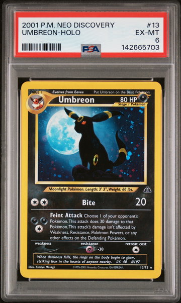 2001 Pokemon Neo Discovery Holo Umbreon #13 PSA 6