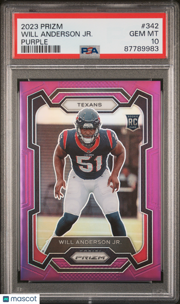 2023 Panini Prizm Will Anderson JR. #342 Purple PSA 10