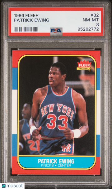 1986 Fleer Patrick Ewing #32 PSA 8